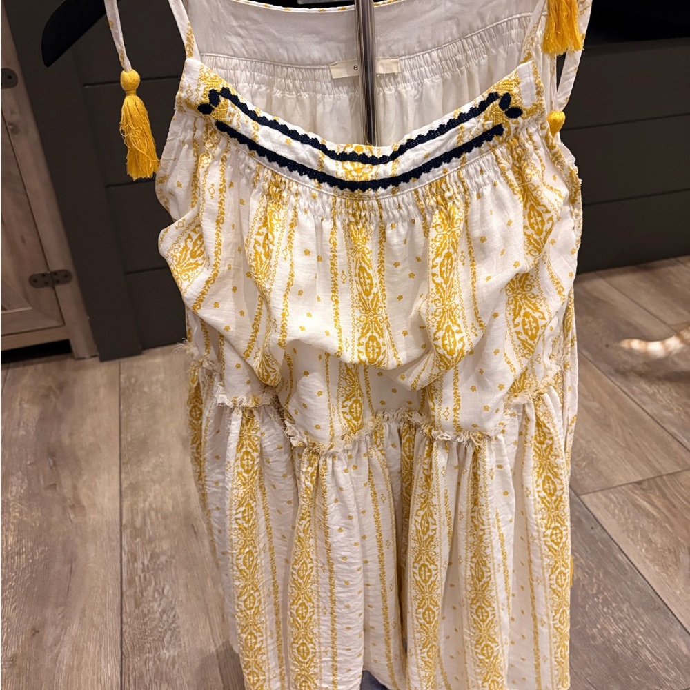 Easel Yellow and White Casual Dress